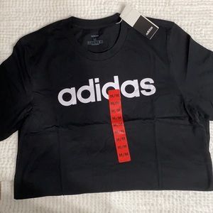 NEW Black Adidas T-Shirt - White Font Size Medium